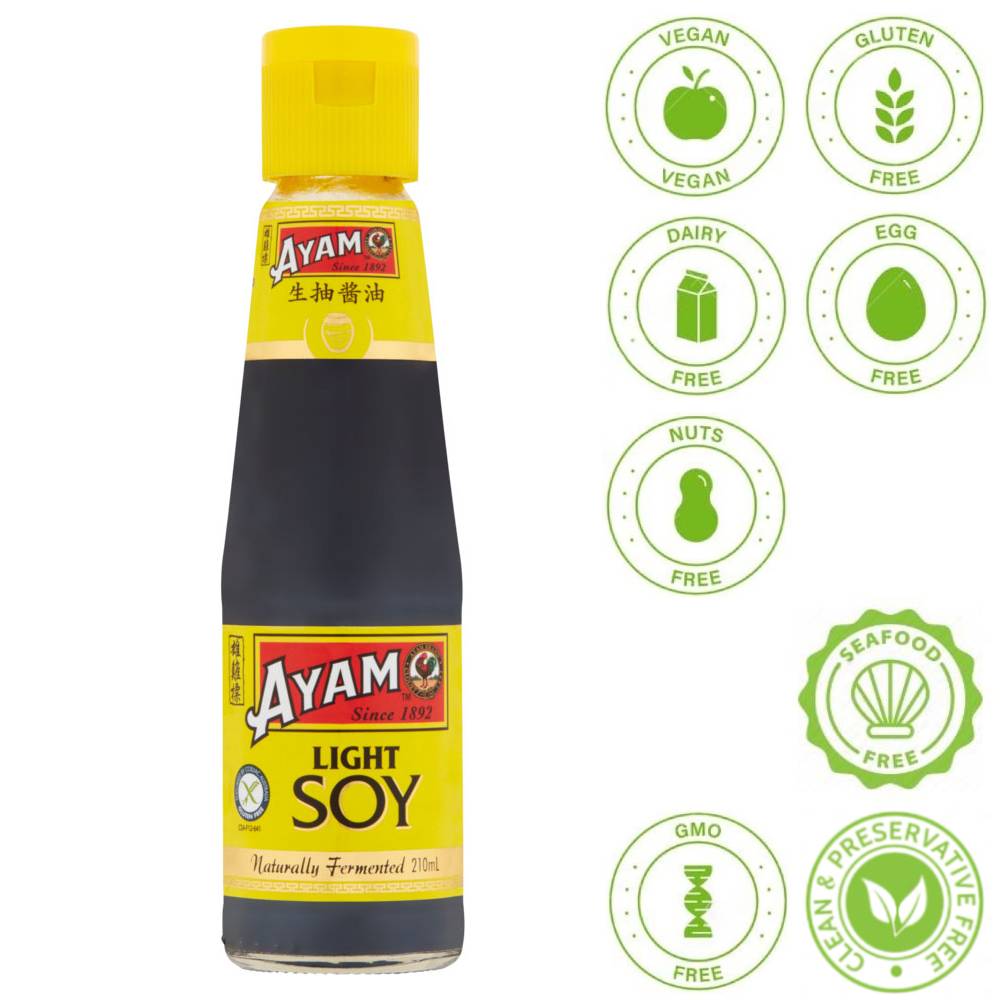 Ayam Gluten Free Light Soy Sauce 210ml
