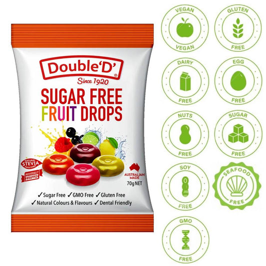 Double ‘D’ Sugar Free Fruit Drops 90g