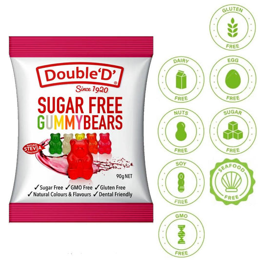 Double ‘D’ Sugar Free Gummy Bears 90g