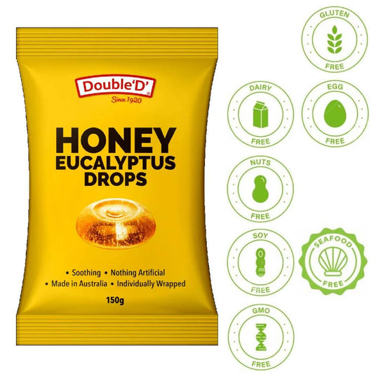 Double ‘D’ Honey Eucalyptus Drops 150g