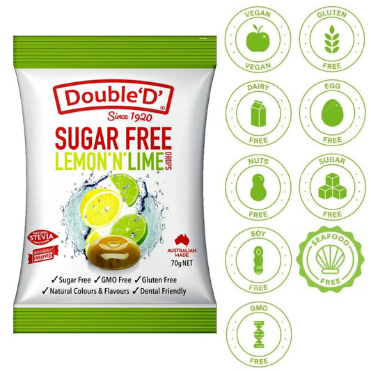 Double ‘D’ Sugar Free Lemon ‘N’ Lime Drops 90g