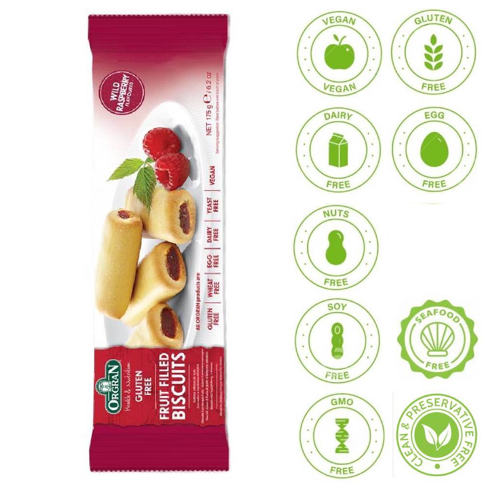 Orgran Wild Raspberry Fruit filled Biscuits 175g