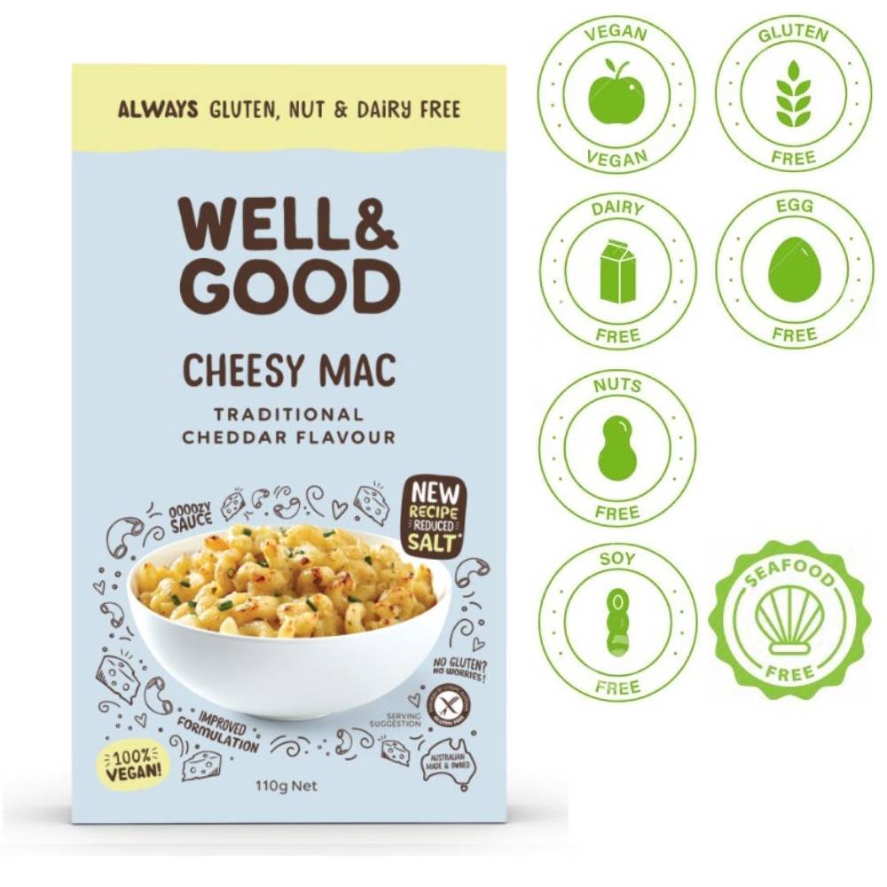 Well & Good Vegan Cheesy Mac Traditional Cheddar 110g