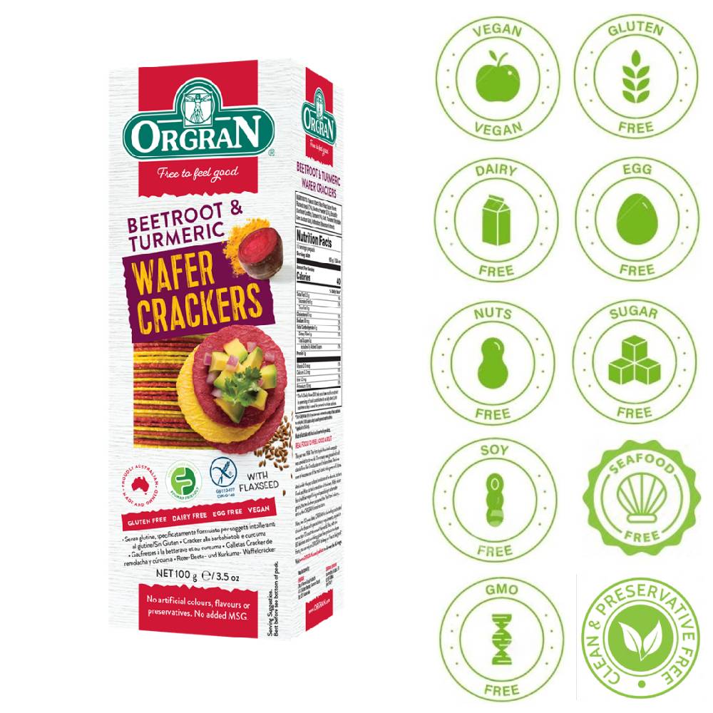 Orgran Beetroot & Tumeric Waffle Cracker 100g