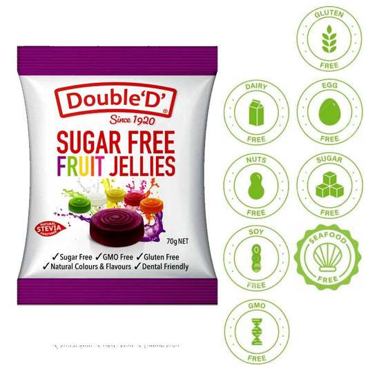 Double D Sugar Free Fruit Jellies Candy 70g
