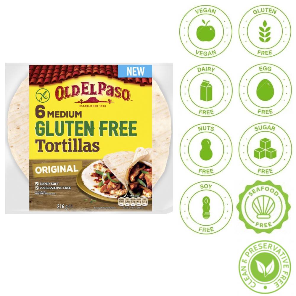 Old El Paso Gluten Free Tortillas 216g