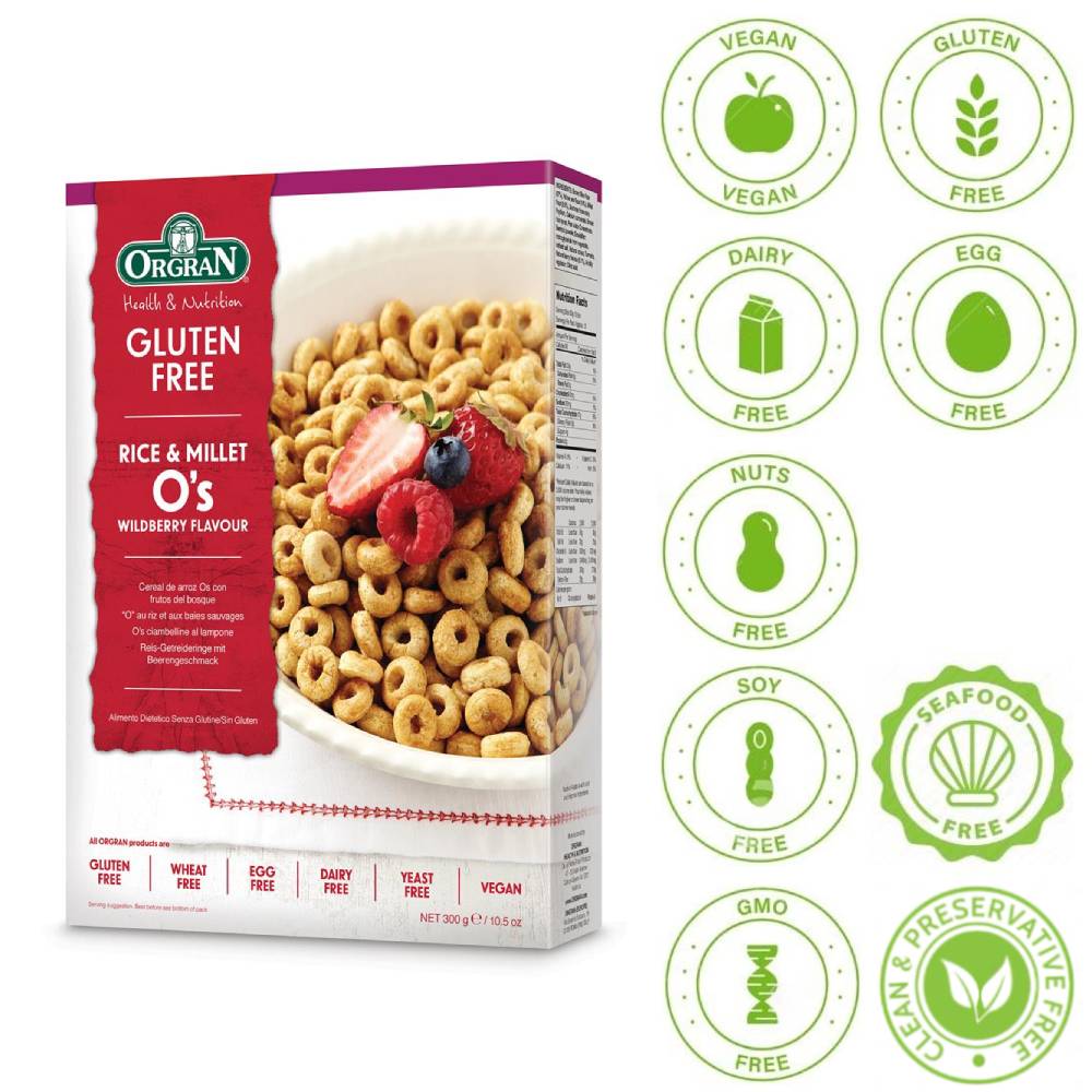 Orgran Rice & Millet O’s Wildberry 300g